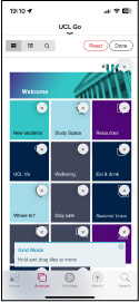 Capture d'écran de l'application mobile UCL GO